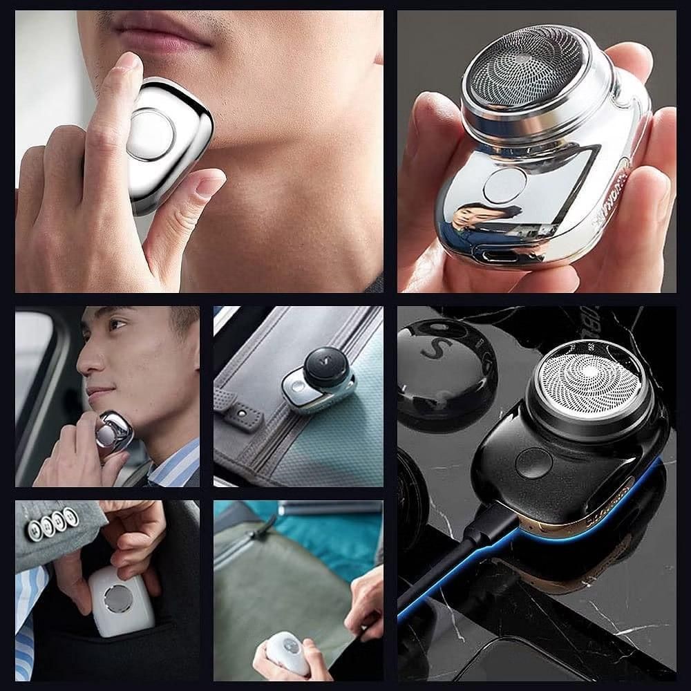 Mini Electric Shaver – Compact Steel Body Rechargeable Shaver