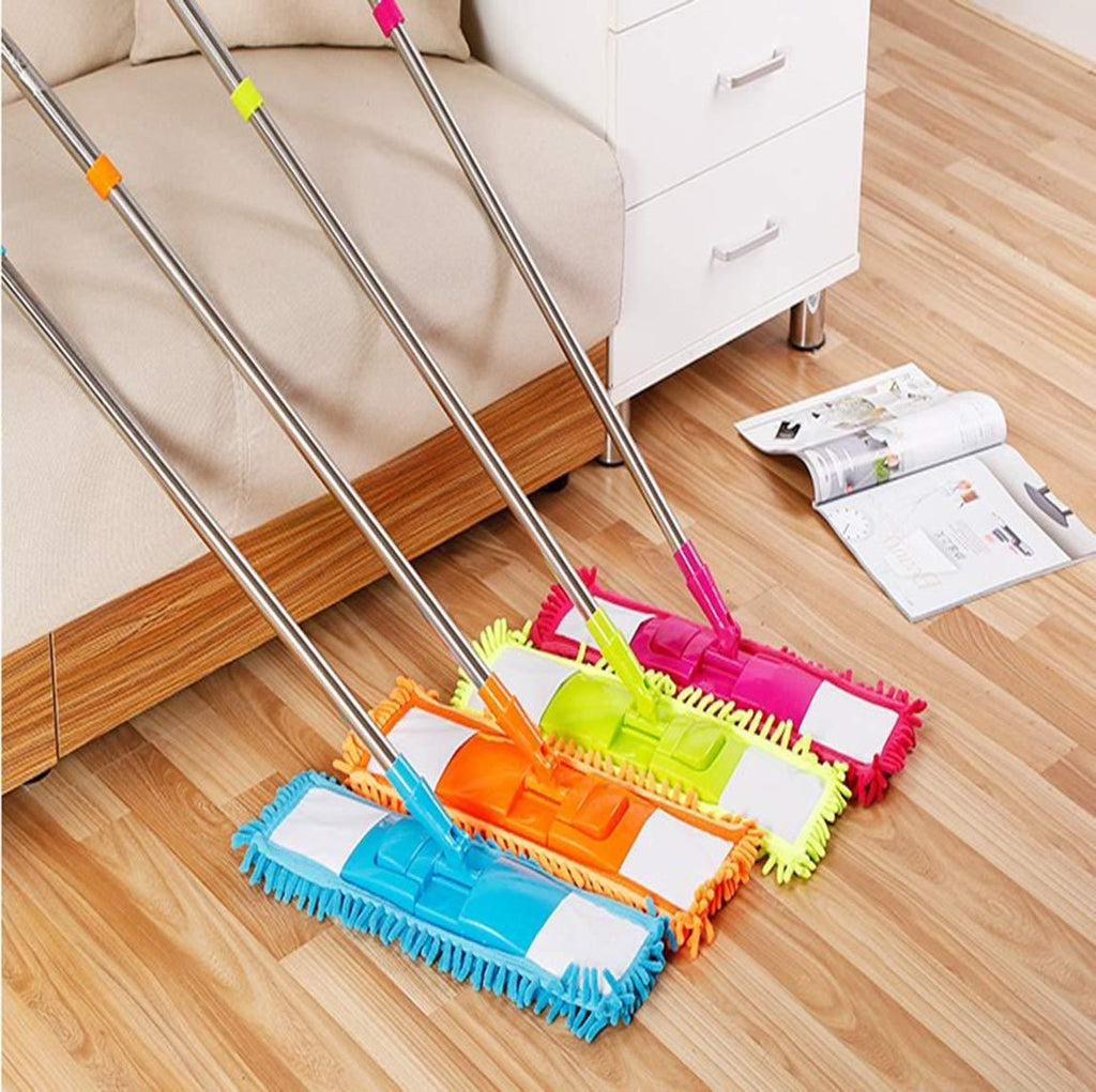 Wet & Dry Flat Microfiber Floor Cleaning Mop with Telescopic Handle