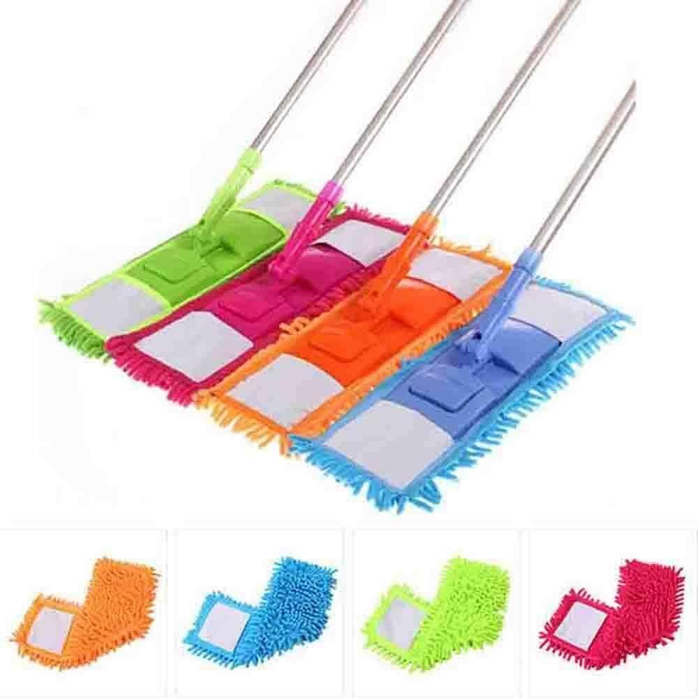 Wet & Dry Flat Microfiber Floor Cleaning Mop with Telescopic Handle